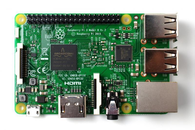 Il Raspberry Pi dall'alto